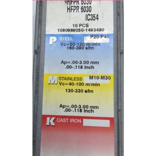 10 PCS CARBIDE INSERT HFPR 6030 IC354