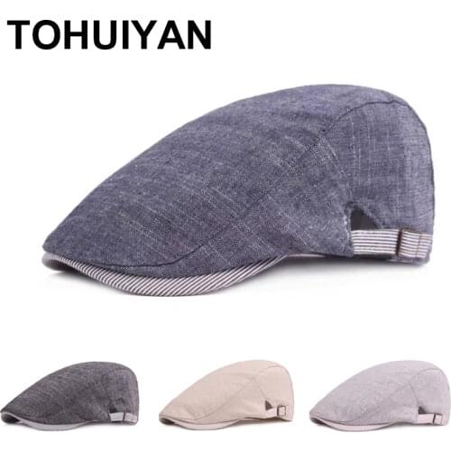 Top Level Cotton Newsboy Caps Men Casual Boina Gatsby Hat Male Summer Autumn Gorras Flat Cap Young Adult Cabbie Hats For Women