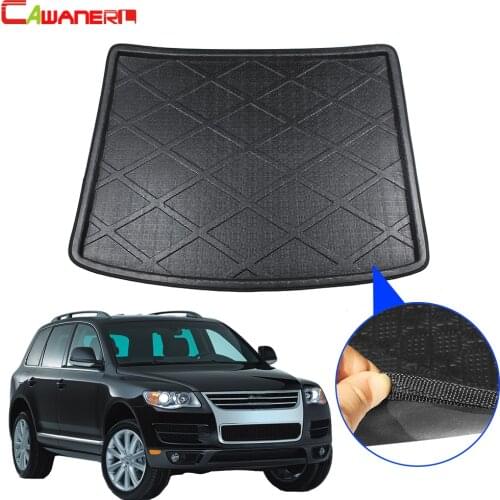 Cawanerl Car Floor Trunk Mat Boot Tray Liner Tail Cargo Carpet Luggage Mud Pad Styling For Volkswagen Touareg 2004-2010