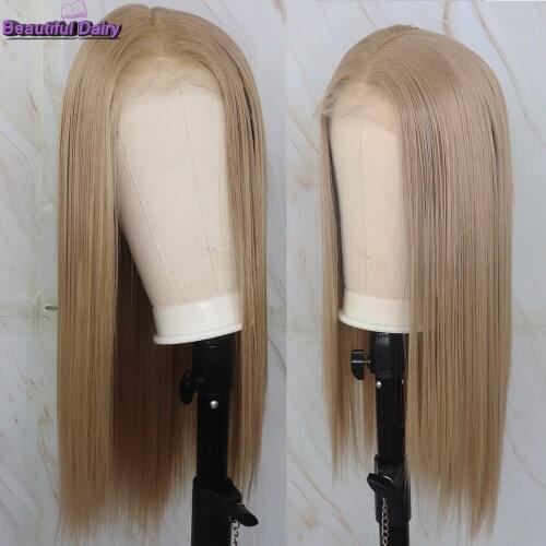 Beautiful Diary Long Straight Heat Resistant Syntnetic Lace Front Wig For Black Women Futura Hair 13X6 Blonde Lace Front Wigs