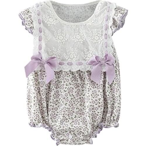 Lace Newborn Girls Romper Summer 2021 High Quality Princess Baby Girls Overalls 0-2 Year Infant Baptism Birthday Baby Clothing