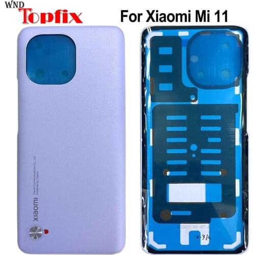 For Xiaomi Mi 11 Battery Cover Panel Rear Door Housing With Adhesive Mi 11 Battery Cover Back Glass
