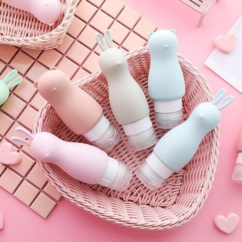 40%HOT90ml Portable Cartoon Bear Rabbit Shape Cosmetic Shower Gel Shampoo Empty Bottle