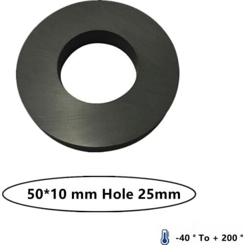 1pcs Y30 Ring Ferrite Magnet 50*10 mm Hole 25mm Permanent magnet 50mm x 10mm Black Round Speaker magnet 50X10 50-25*10