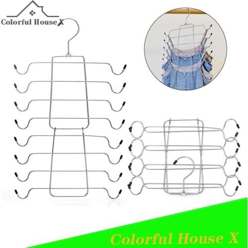 Multifunctional Folding Clothes Hanger High Manganese Steel Drying Rack Portable Underwear Storage Clothes Stand GraySave Space