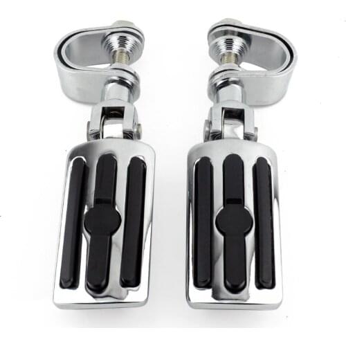 Motorcycle Highway Foot Pegs 1.25'' Engine Guard Crash Bars Footrest Clamp Mount Pedal For Harley Sportster Dyna Chopper M109R