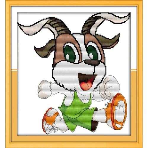 A cute little goat cross stitch kit 14ct 11ct count print canvas stitching embroidery DIY handmade needlework