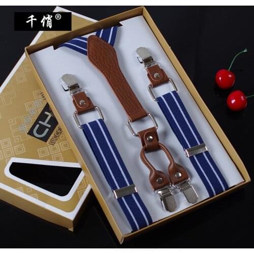2020 simple fit for less than 185cm men strong clip buckle gift box set suspenders