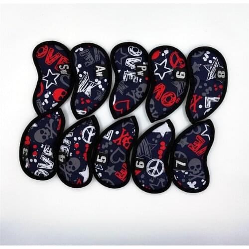 Graffiti Print golf irons headcover nylon golf club Iron set covers #3-9PAS 4 colors