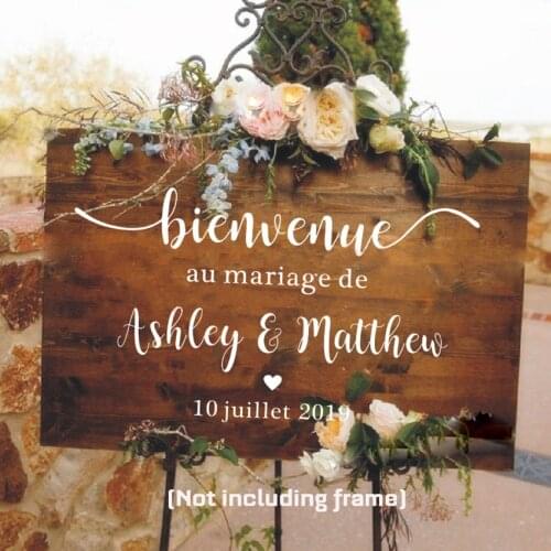 French/Spanish Wedding Wall Stickers Mural Board Sign Wall Decal Wedding Welcome Stickers Romantic Mariage Decor Poster N241