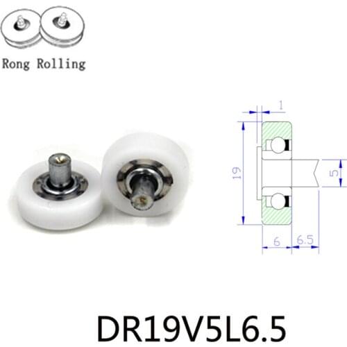 19X6 POM material encapsulated bearing with screw,roller diameter 19mm,thickness 6mm,drawer pulley,furniture pulley