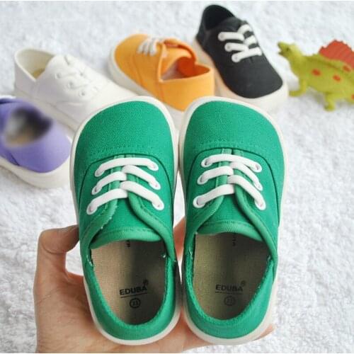 Casual Childrens Shoes New Square-toe Soft-soled Childrens Shoes Four Seasons Boys And Girls Candy Color Canvas Shoes YNN