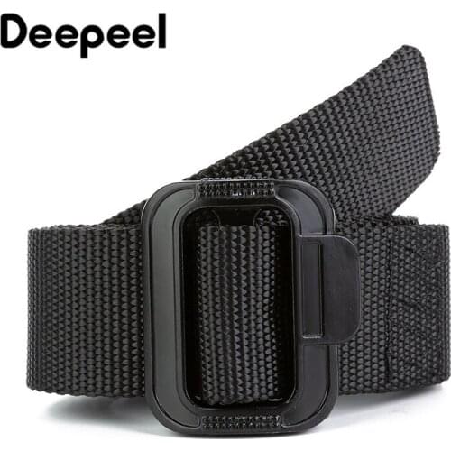 Deepeel 1pc 3.8cm*115cm-135cm Mens Outdoor Tactical Belt Nylon Quick-drying Woven Canvas Waistband Youth Jeans Decorative YK750