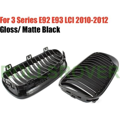 ROLLSROVER Pair of Black ABS Front Bumper Grille For 3 Series E92 E93 LCI 2010-2012 Single Slat Car Styling