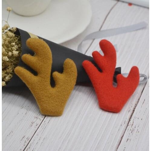 20pcs 7*11cm Christmas Antlers Padded Applique Crafts for Children Headwear Hair clip Accessorie and Garment Accessoires