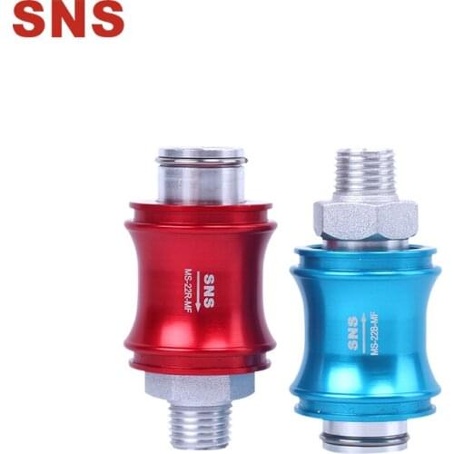SNS MS-22R-MF pneumatic air tube control switch fitting valve slide valve 1/4 aluminum female