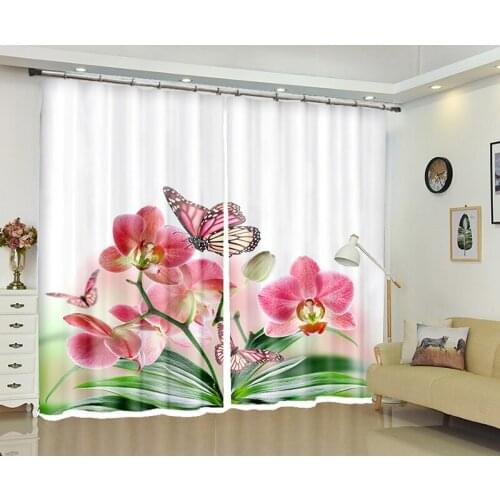 Modern 3D Blackout Window Curtains Cartoon Pansy rose Succulent plants Galaxy Pattern Polyester Bedroom Curtains for Living Room