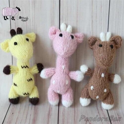 Knit Teddy Bear Rabbit Newborn Photography Toy Props Crochet Bunny Doll Baby Girl Boy Photo Shoot Accessories bebe foto Props