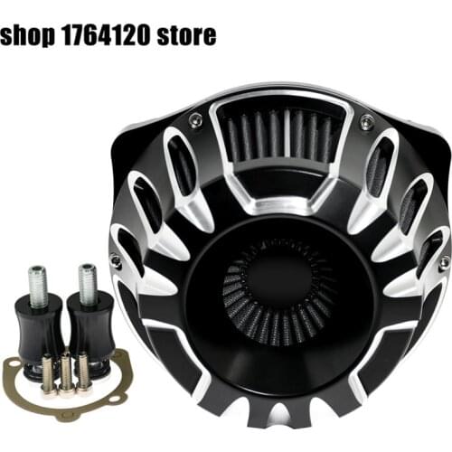 Motorcycle Cut Air Cleaner Intake Filter Fit For Harley Touring Street Glide Road King 00-07 Dyna 2000-2017 Softail 2000-2015