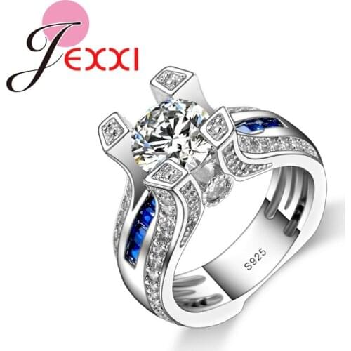 Top Quality Geometric Ring 925 Sterling Silver Fashion Bands Jewelry Women Wedding Rings For Brides