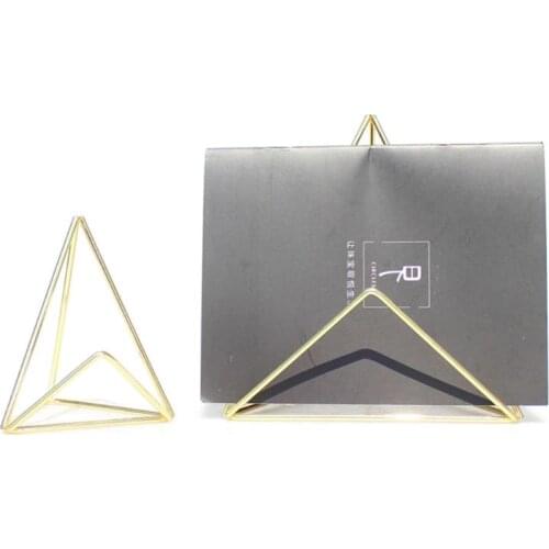 Iron Geometric Business Name Card Holder Display Stand Rack Desktop Table Photo Note Folder Organizer 2 Sizes