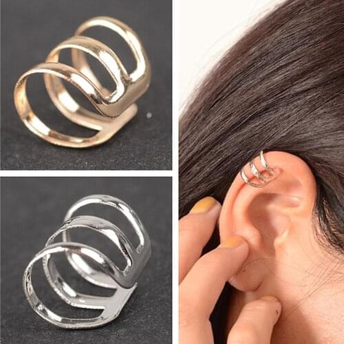 2020 New Fashion Female Jewelry Punk Rock Earring Clip Cuff Wrap Earrings No piercing-Clip On Gold Earings Beautiful gift