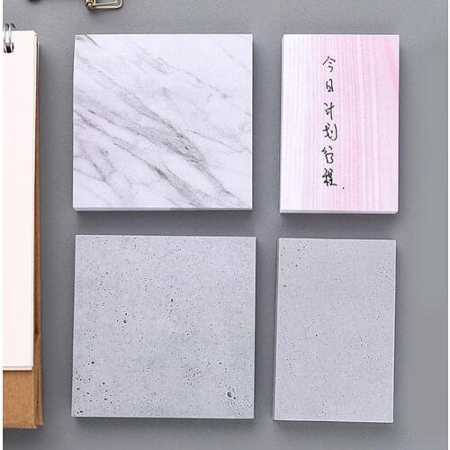 1PC 70 Sheets Creative Marble Color Self Adhesive Memo Pad Bookmark Stationery Stone Sticky Office Notes Style School U8O8