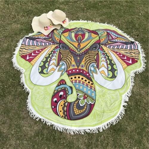 1Pcs New Bohemia Wall Hanging India Mandala Blanket Elephant Tapestry Rainbow Stripes Travel Summer Boho Beach Towel Yoga Mat