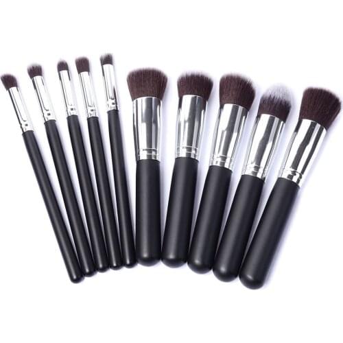 10 Pieces Black/Silver Makeup Brushes Make Up Brushes Beauty Brush Pincel Maquiagem Profissional Maquillaje Pinceaux Maquillage