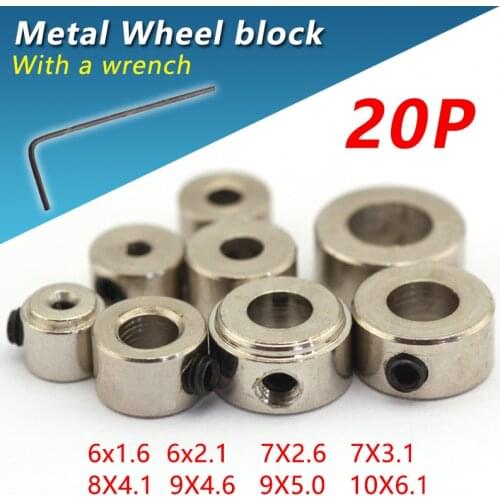20pcs Steel Wheel Collars 6x1.6mm 6x2.1mm 7x2.6mm 7x3.1mm 8x4.1mm 9x4.6mm 9x5.1mm RC Airplane Parts Model Plane Replacement