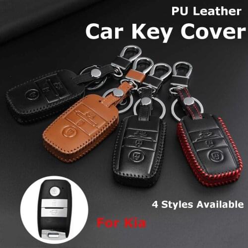 3 Button Car Smart Remote Key Case Cover Leather Protector Holder For Kia KX3/KX5/K3S/RIO/Ceed/Cerato/Optima/K5/Sportage/Sorento
