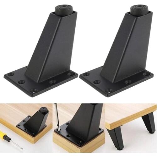4 Pcs 8cm Adjustable Metal Furniture Leg Thick Aluminum Alloy Table Cabinets Feet Sofa Bed TV Cabinet Legs Black Furniture Feet
