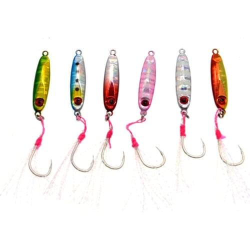 5PCS Sea Fishing Metal Spoon Micro Jigging Lure Luminous Trolling Hard Bait Bass laser Tackle Trout Lures Slow Jig 5g