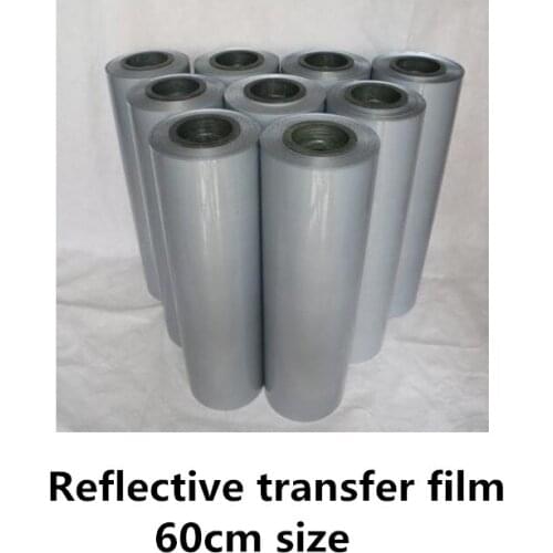 60cm size reflective pvc film material , heat transfer reflective film roll with Grey color