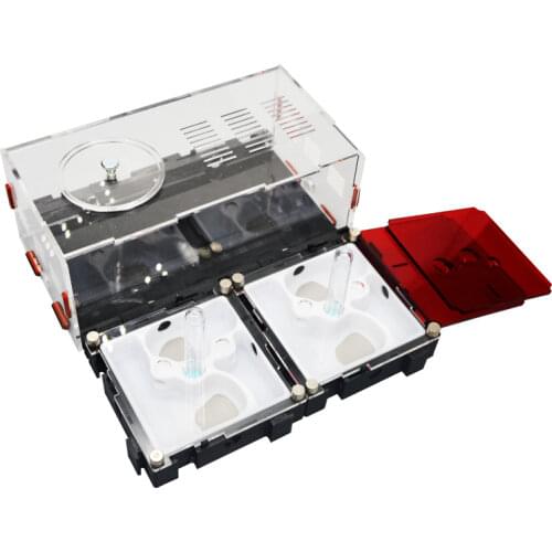 3D Print Acrylic Ant Farm Spliceable Unlimited Expansion Flat Ant Nest with Water Tower Ant House Anthill Pet Workshop 24*21*9cm