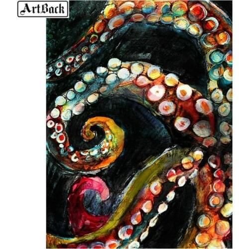 ARTBACK Diamond Painting Octopus Tentacles 5d Full Square/round Diamond Mosaic Animal Crafts Embroidery Stickers Home Decor