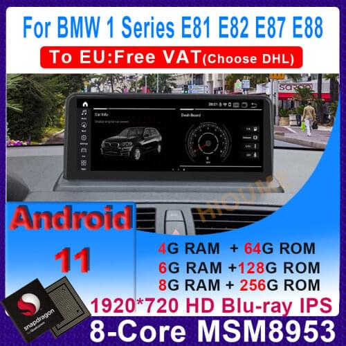 10.25" Qualcomm CPU Android 10 Car Multimedia Player GPS Radio for BMW 1 Series 118i 120i E81 E82 E87 E88 2005-2012 Stereo Navi