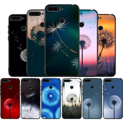 Dandelion flower black Silicone Phone Case For honor 30 20 Pro 8 8X 9 10 20 Lite Mate 10 20 30 Lite Pro cover