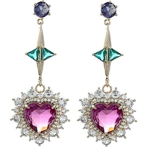 EYER Wholesale Fashion Micro Pave Cubic Zirconia Drop Earrings Temperament Shining Pendant Accessories For Women Dating Jewelry