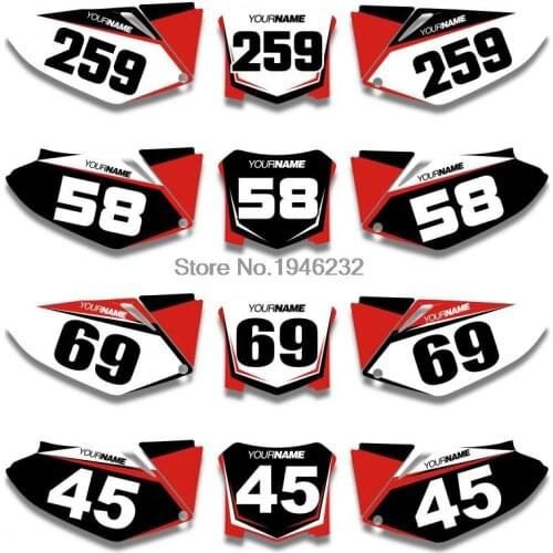 H2CNC Custom Number Plate Background Graphics Sticker & Decal For Honda CRF250 CRF250R 2008 2009 CRF 250 250R