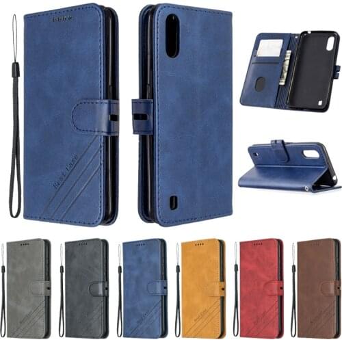 For Samsung Galaxy A01 Case Leather Flip Case on sFor Coque Samsung A01 A 01 A015F Phone Cases Luxury Magnetic Wallet Cover Etui