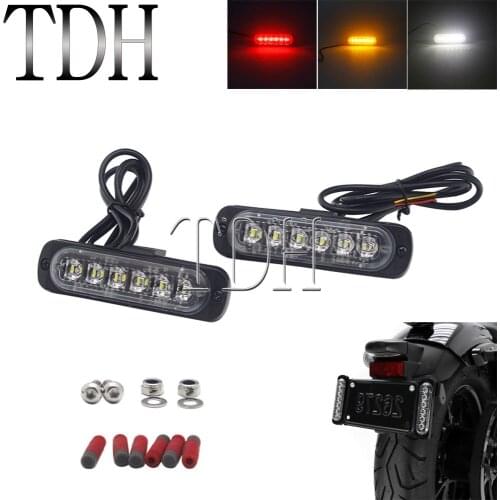 Red Yellow White Motorcycle Tail Light Universal B6 Dual LED Front Fork & Rear Brake Taillight Stop Lamp For Honda Suzuki ATV
