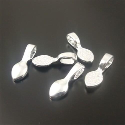 Julie Wang 10PCs Alloy Hanging Charm Golden Bright Silver Color Mini Bail Pendant Charms Handmade Fashion Jewelry