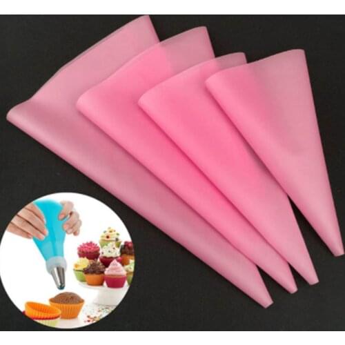 4pcs Confectionery EVA Bag Silicone Icing Piping Cream Pastry Bag Nozzle DIY Cake Decorating Baking Decorating Tools for Fondant