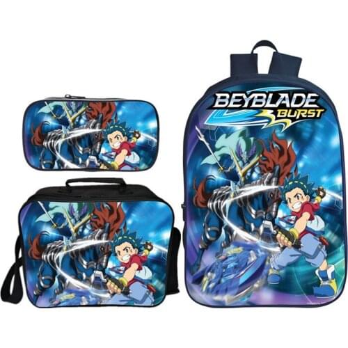 New Game Anime Beyblade Burst Print School Bag Sets for Teenager Boys Cool Cartoon Kids Schoolbags Children Bookbags
