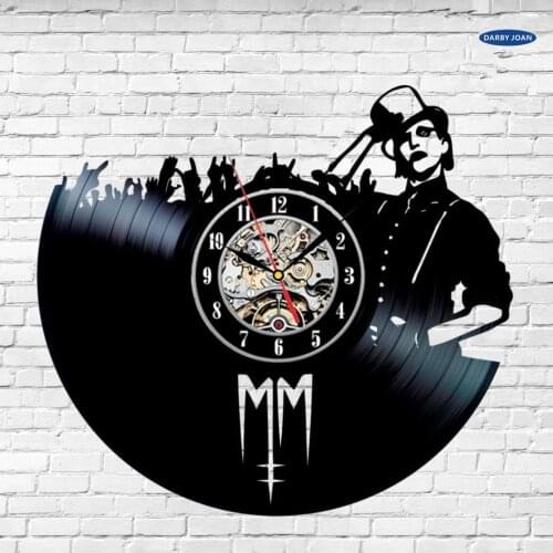 Marilyn Manson Handmade Wall Vinyl Record Clock Gift Rock Wedding Music Lyrics saat