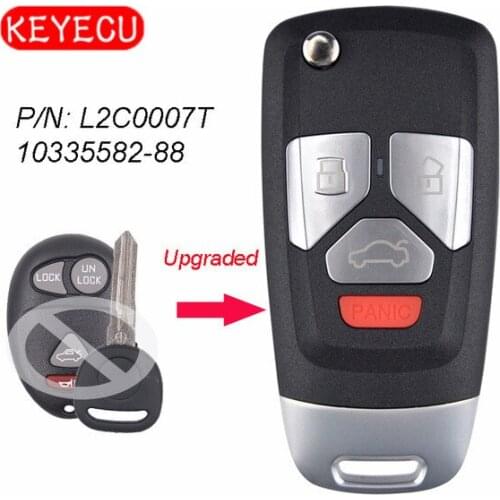 Keyecu Upgraded Flip Remote Car Key Fob 4 Button 315MHz ID46 Chip for Buick Chevrolet GMC FCC ID: L2C0007T 10335582-88