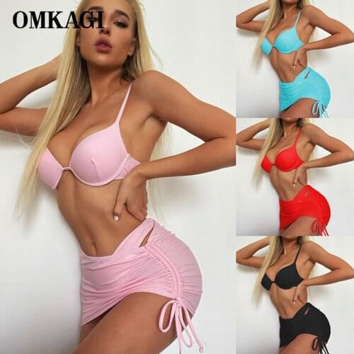 OMKAGI Newest Sexy Bikinis Brazilian Swimwear Sexy Push Up New Bikinis Set Swimming Bathing Beachwear Swimsuit Women Swimsuit