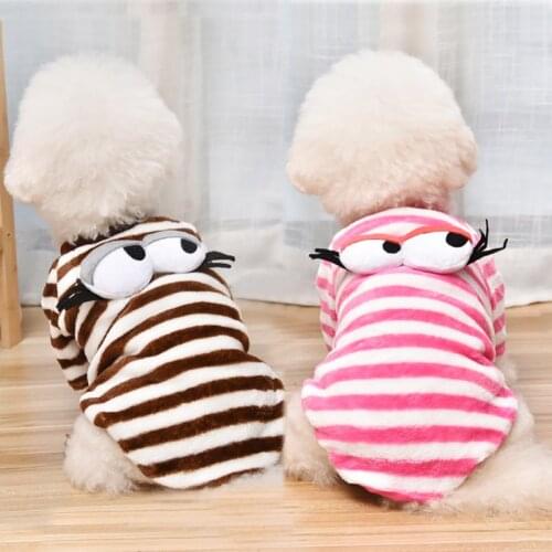 A Autumn and Winter Pet Clothes Striped Sweater Cute Dogs Coat Soft Pullover Puppy Costume for Chihuahua Dog Puppy Cat