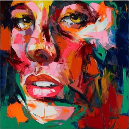 Hand Painted Knife Palette Home Decoration Nielly Francoise Designer Abstract Living Room Oil Painting Canvens Cool Face Poster